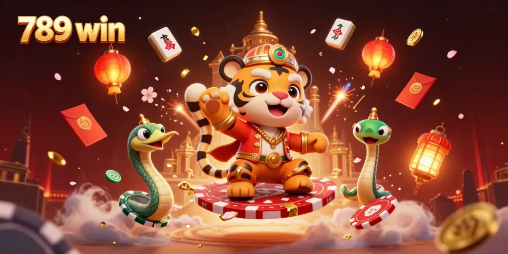 Experience the thrill of winning at 789 win with a vibrant 3D cartoon casino illustration.