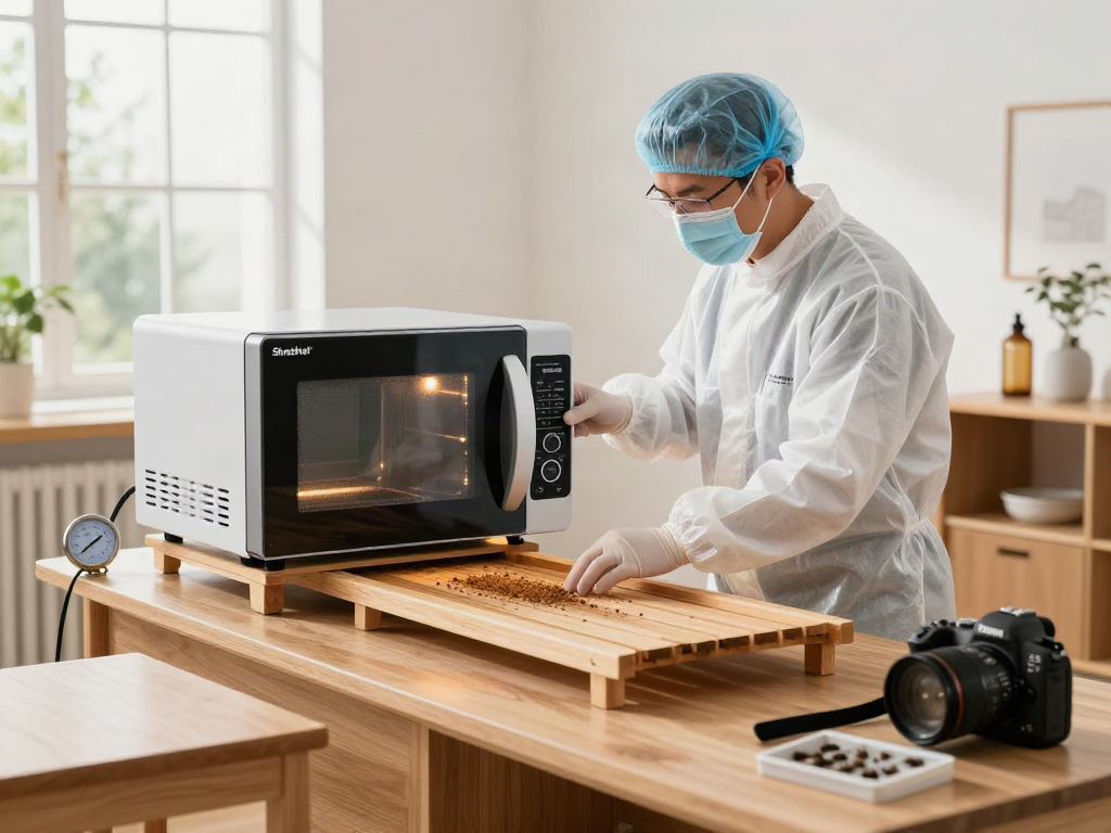 Traitement du bois contre les insectes avec Shashel® dans un environnement propre et professionnel.